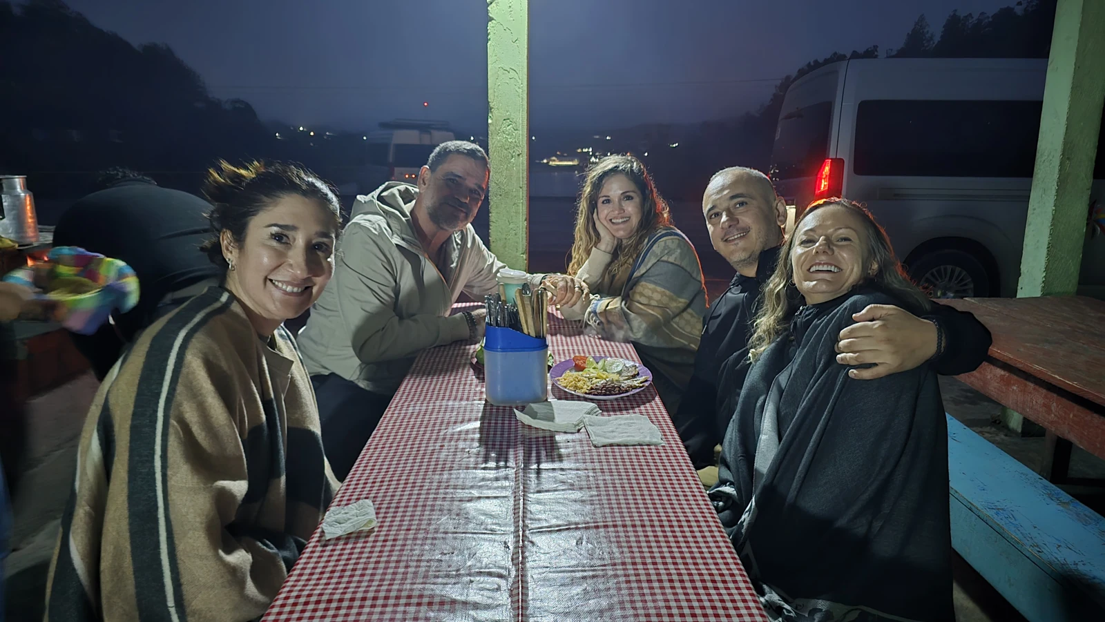 Dinner after a day of adventure