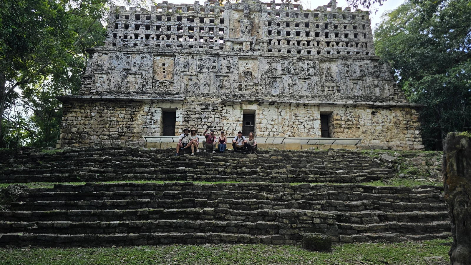 The whole crew at the ruins